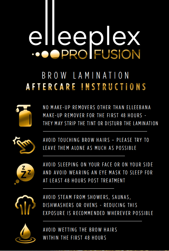 Elleeplex Profusion Brow Lamination Aftercare Flyer (2 sides) | Digital Download