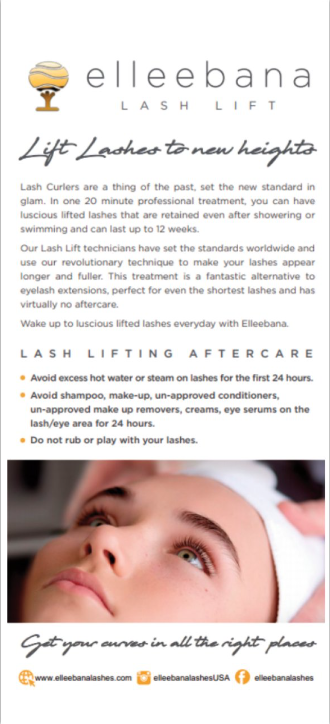 Lash Lift After Care Flyers | Printed 100pk