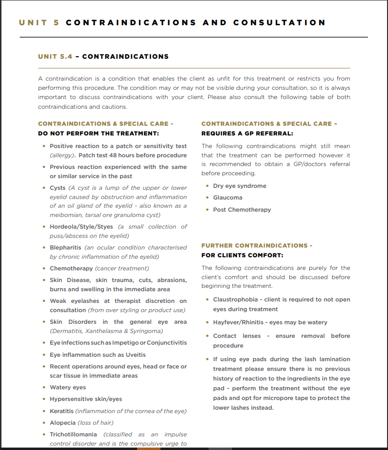 Elleeplex Lash Indemnity/Contraindications Forms